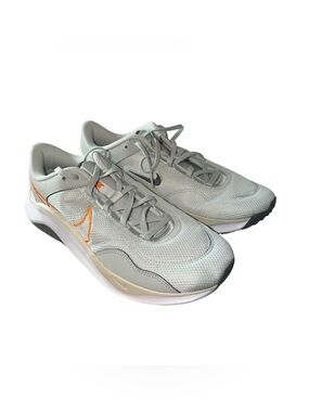 Nike Light Gray Athletic Sneakers with Orange Accent